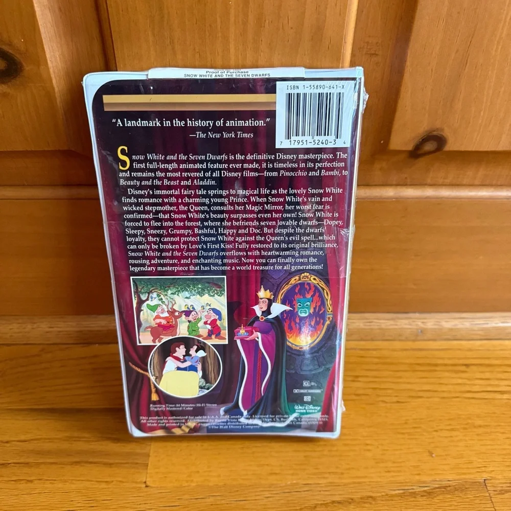 Snow White And The Seven Dwarfs VHS Masterpiece Collection NEW